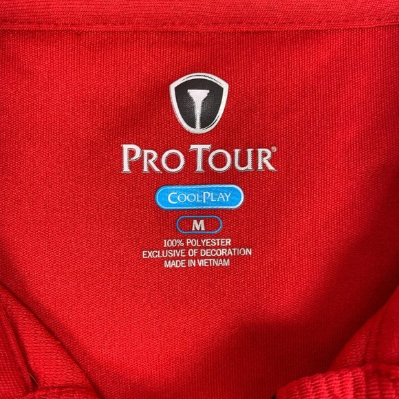 Pro Tour Medium Polo Shirt Cool Play Golf Red Stri - Picture 5 of 5